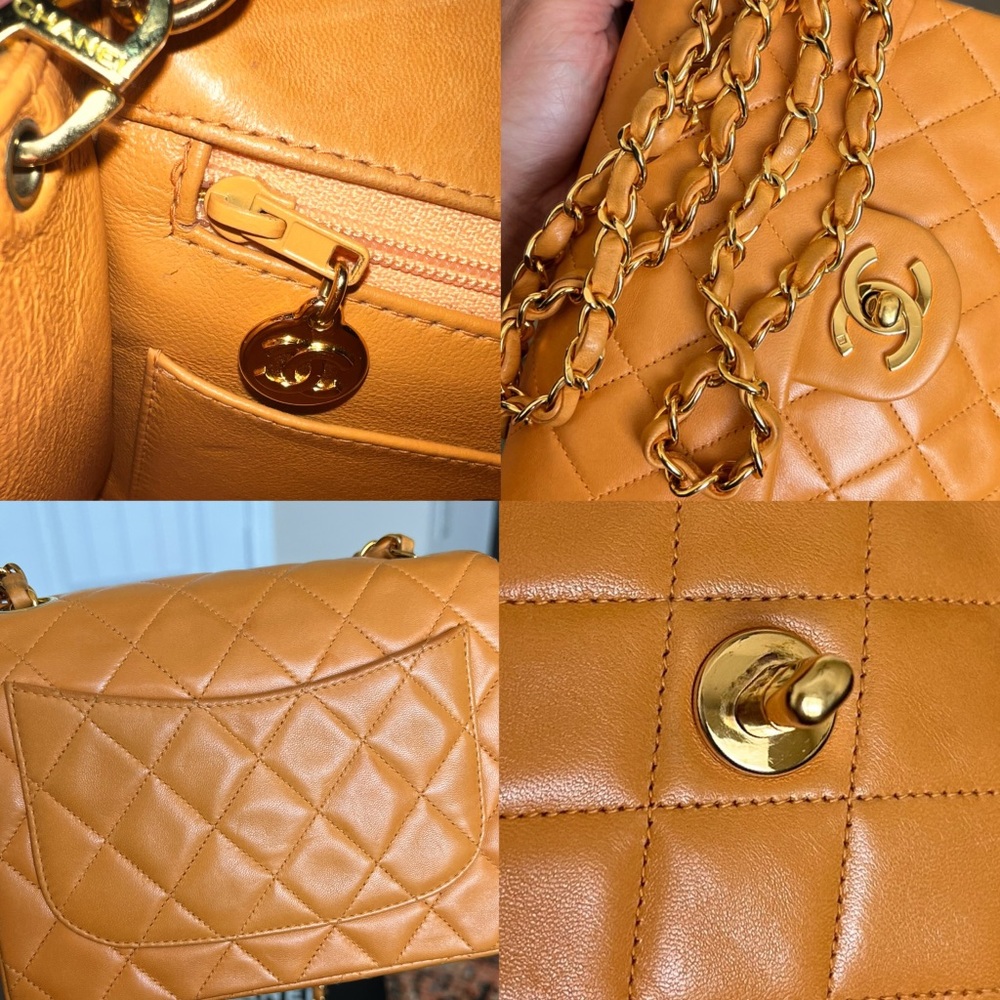Chanel Classic Vintage Mini Square Orange Flap Bag - Picture 9 of 11